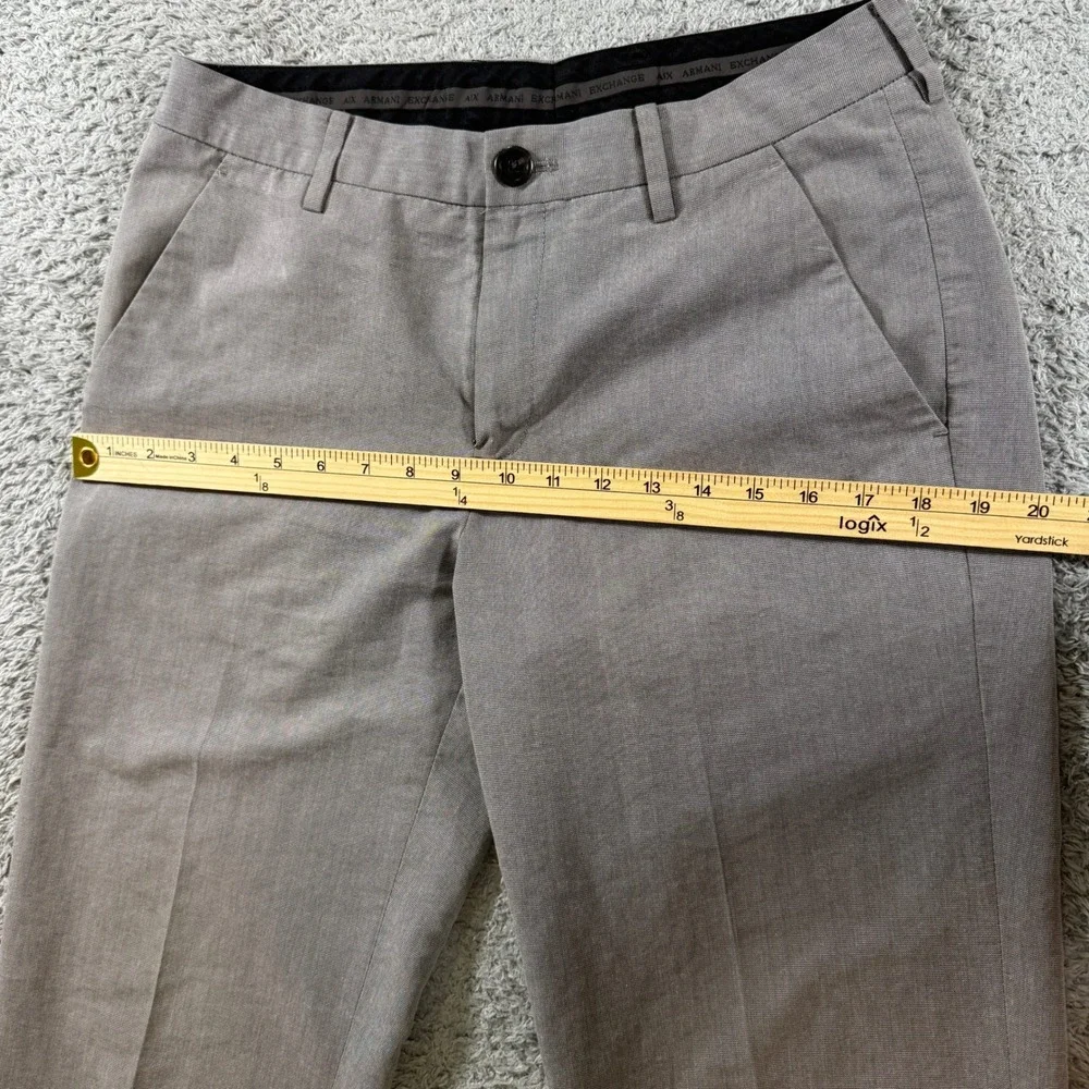 Armani Exchange Mens Gray Dress Pants Size 32 Reg Cotton Blend Trousers